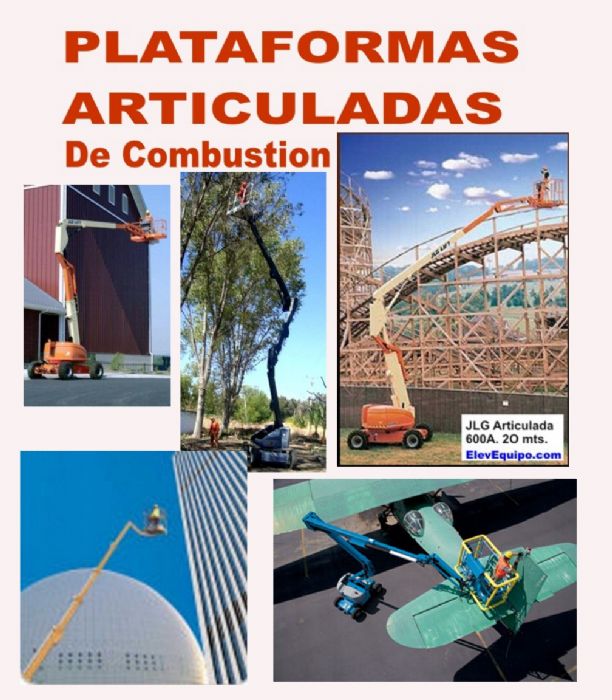 RENTA, ALQUILER, VENTA de Plataforma Elevadora Articulada de Combustion. Boom Lift. Andamios. Renta equipo de levantamiento. alquiler maquinaria construcción. Plumillas. JLG, venta de plataformas elevadoras. genie lift. elevador telescópico. brazo articul